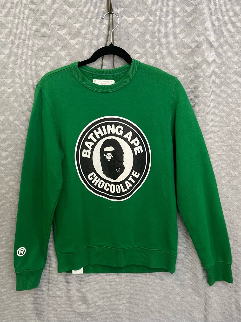 A Bathing Ape x :CHOCOOLATE Green Graphic Crewneck Sweatshirt Size S